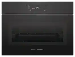 Fisher & Paykel - 24" 1.9 Cu Ft Built-in Combination Steam Single Oven, 6.8" Touchscreen, Compact - Handleless - Minimal - Black