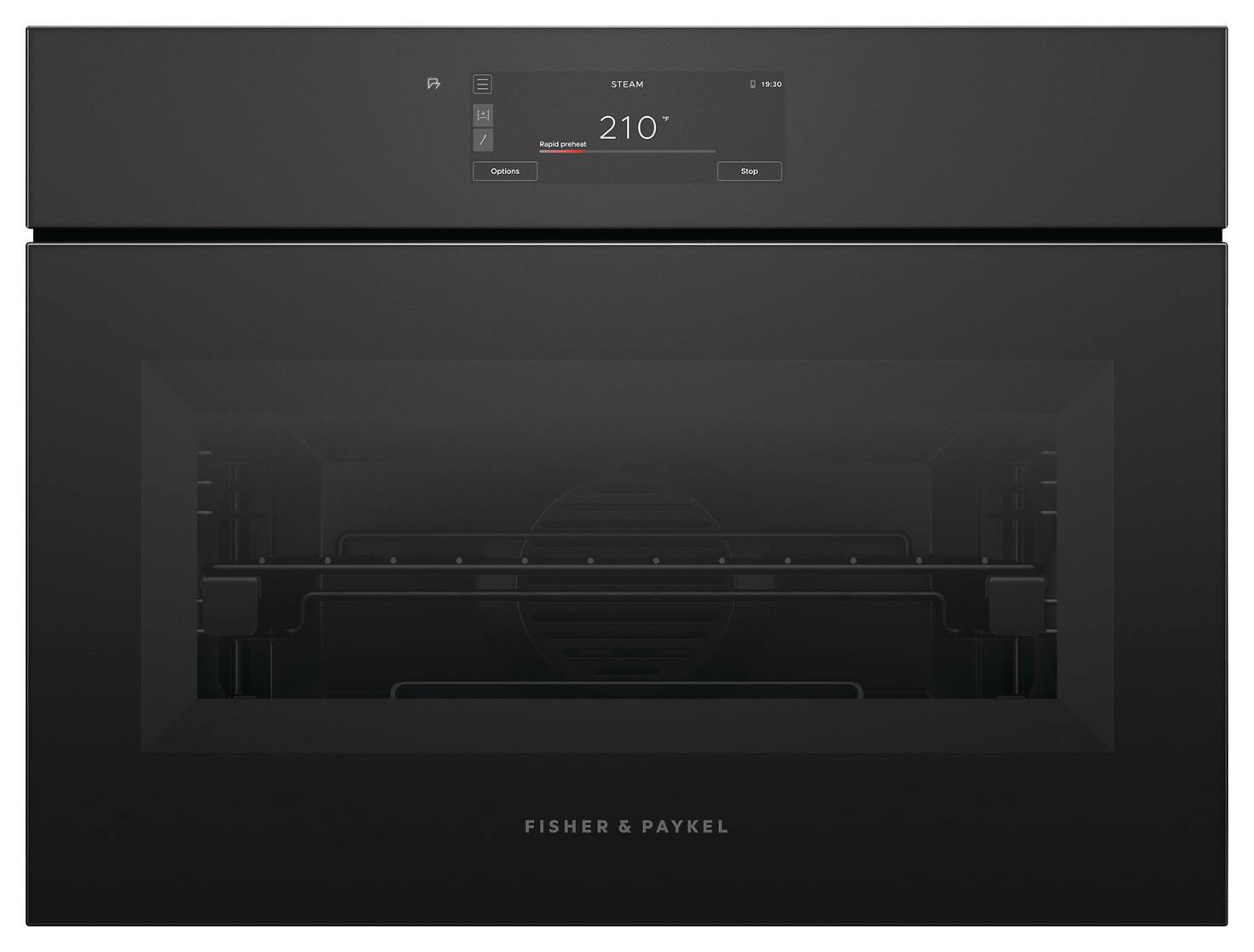 STEAM: 19:30 / 210° Rapid preheat Options Shop FISHER & PAYKEL