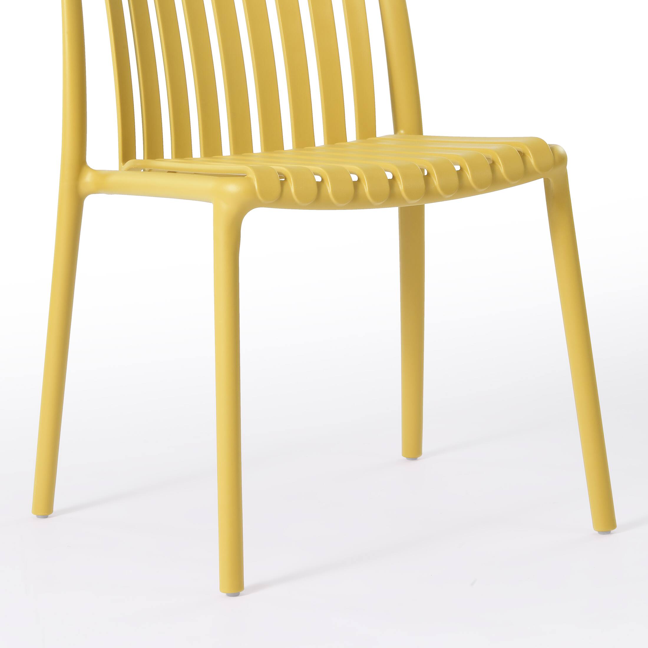 Alt View 4. WestinTrends - WestinTrends Playa Outdoor Stackable Polypropylene Plastic Dining Side Chairs (Set of 2) - Yellow.