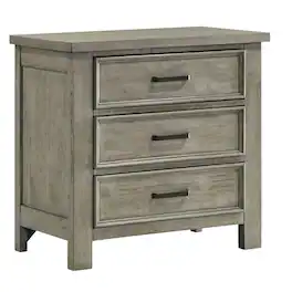 Elements - Finlay 3 Drawer Nightstand - Drift Gray - Expresso