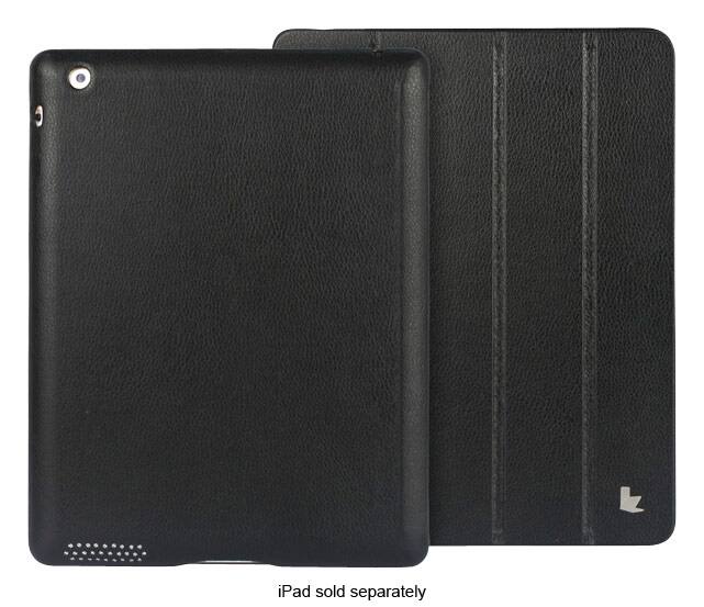 Front. JISONCASE - Executive Smart Cover Case for Apple® iPad® 2, iPad 3rd Generation and iPad with Retina - Black.