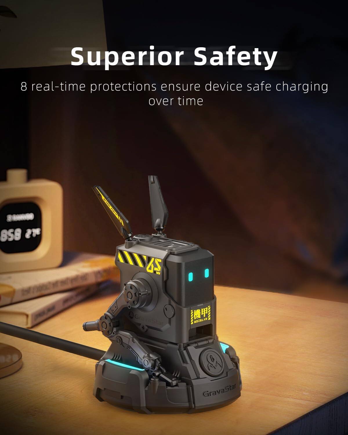 Superior Safety  
8 real-time protections ensure device safe charging over time