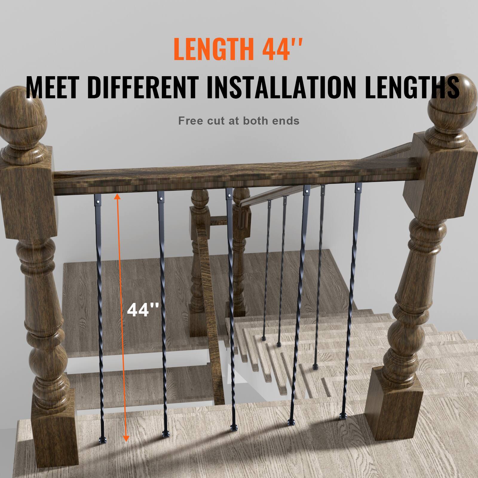 LENGTH 44" MEET DIFFERENT INSTALLATION LENGTHS Free cut at both ends 44"