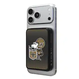 Keyscaper - New Orleans Saints Wireless Magnetic Power Bank - Black
