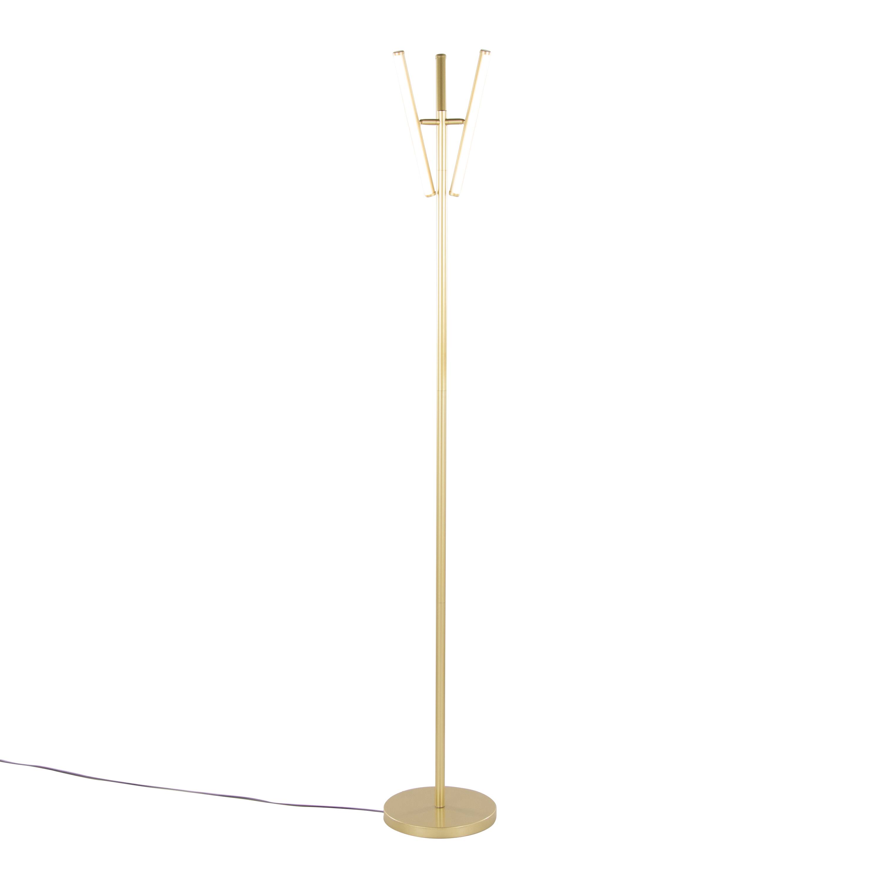 Left. Loheer - Loheer Modern Gold Floor Lamp 65 Inch Swivel Metal Tall Standing Lamp for Living Room Bedroom Reading Nook - Gold.