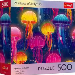 Trefl - 500 Piece Puzzle - Rainbow of Jellyfish