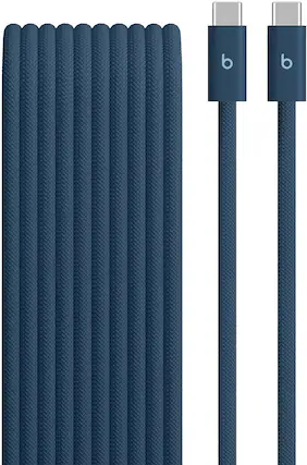 Front. Beats - 10' 240W USB-C to USB-C Braided Cable - Nitro Navy.