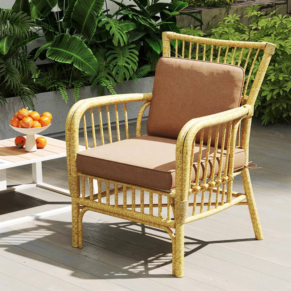 Angle. Kadyn - Patio Chair Cushions Outdoor Chair Pads2Pack Outdoor Patio Cushion Set with Removable CoversBrown - Brown.