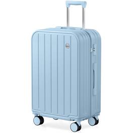 Brick Attic - 24 Inch Suitcases, Checked Luggage with TSA Lock, PC ABS Hard Shell Mediume Luggage for Women and Kids - Light blue