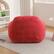 Back. GOODSILO - Giant Memory Foam Filled Bean Bag Sofa with Armrests for Adults, Spacious Faux Fur Lounger for Living Room and Bedroom - Rose Red.