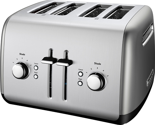 Best Buy: KitchenAid 4-Slice Wide-Slot Toaster Silver KMT411CU