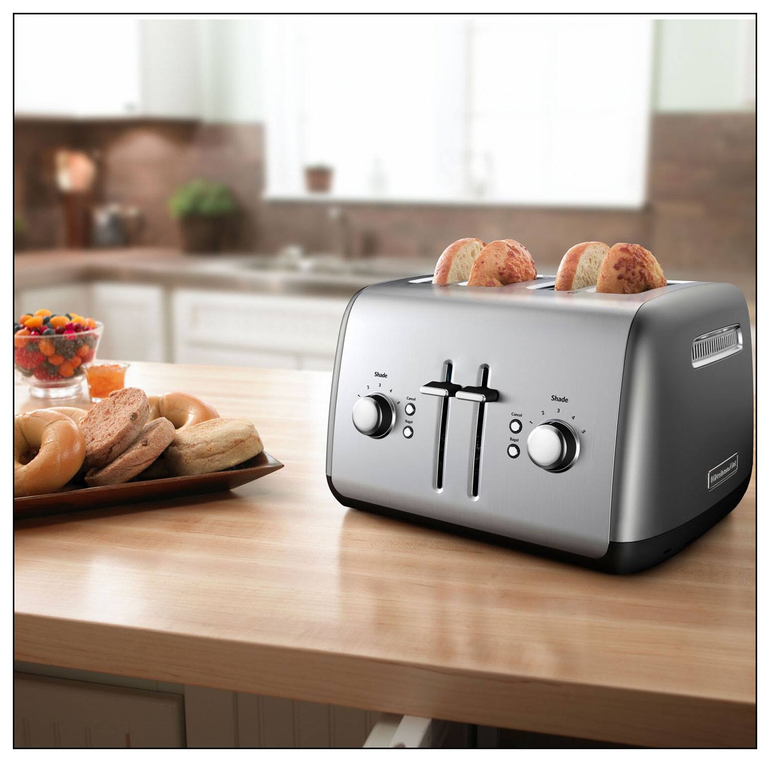 Alt View 12. KitchenAid - KMT4115CU 4-Slice Wide-Slot Toaster - Contour Silver.