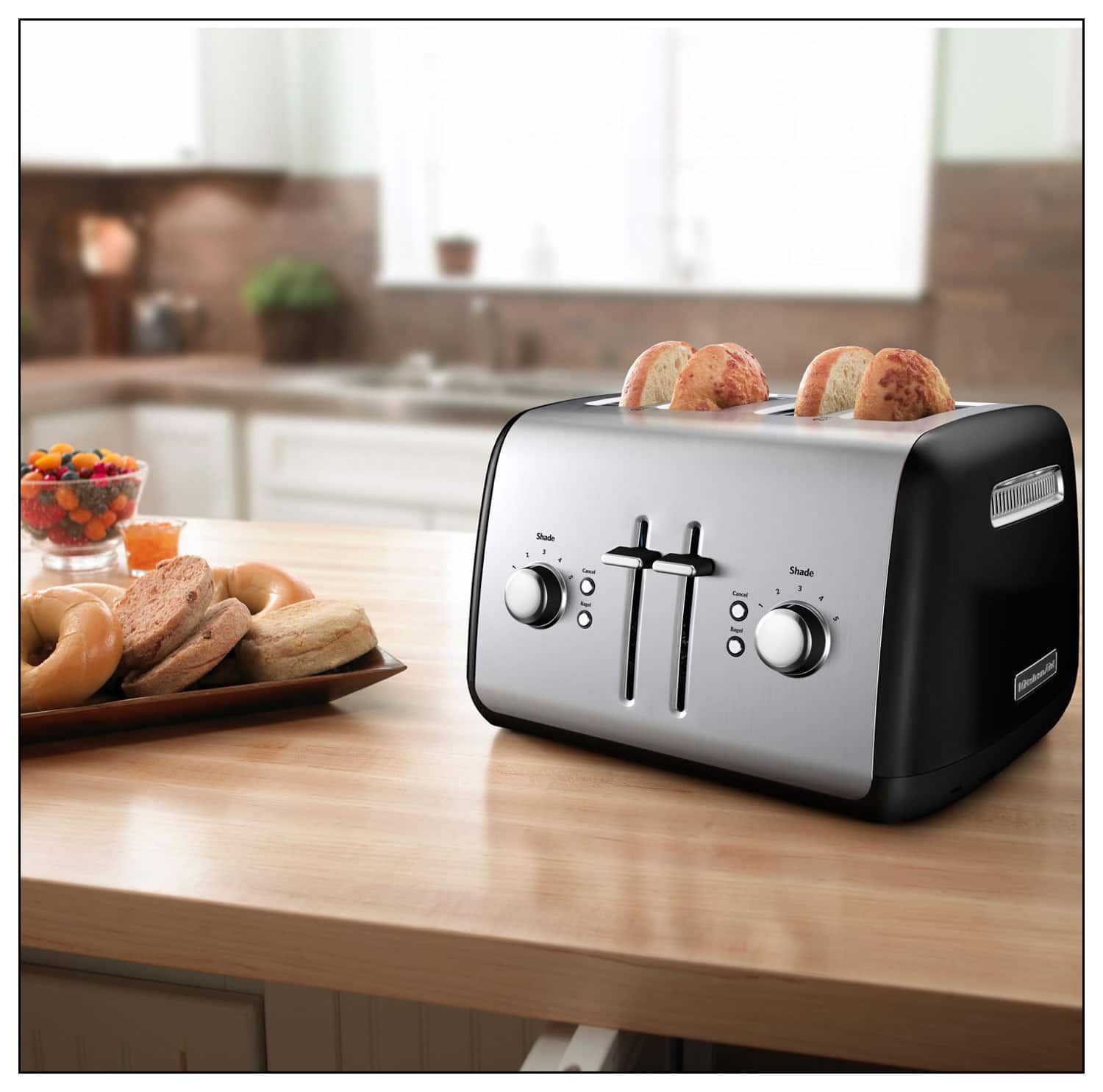 Alt View 12. KitchenAid - KMT4115OB 4-Slice Wide-Slot Toaster - Onyx Black.