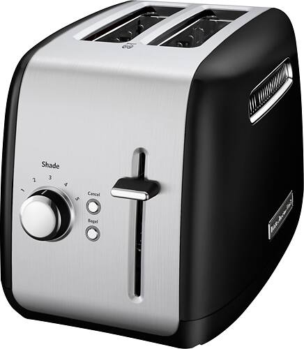 Angle. KitchenAid - KMT2115OB 2-Slice Wide-Slot Toaster - Onyx Black.
