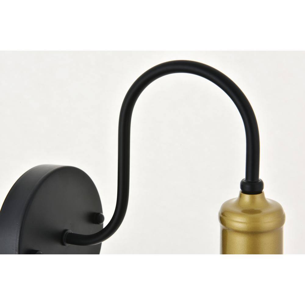 Alt View 2. Living District - Histoire 1 light brass and black Wall Sconce - Brass And Black And Clear.