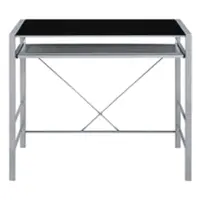 OSP Home Furnishings - Zephyr Computer Desk - Black/Silver - Front_Zoom