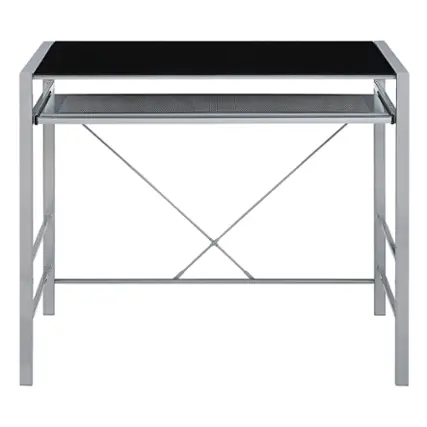 OSP Home Furnishings - Zephyr Computer Desk - Black/Silver