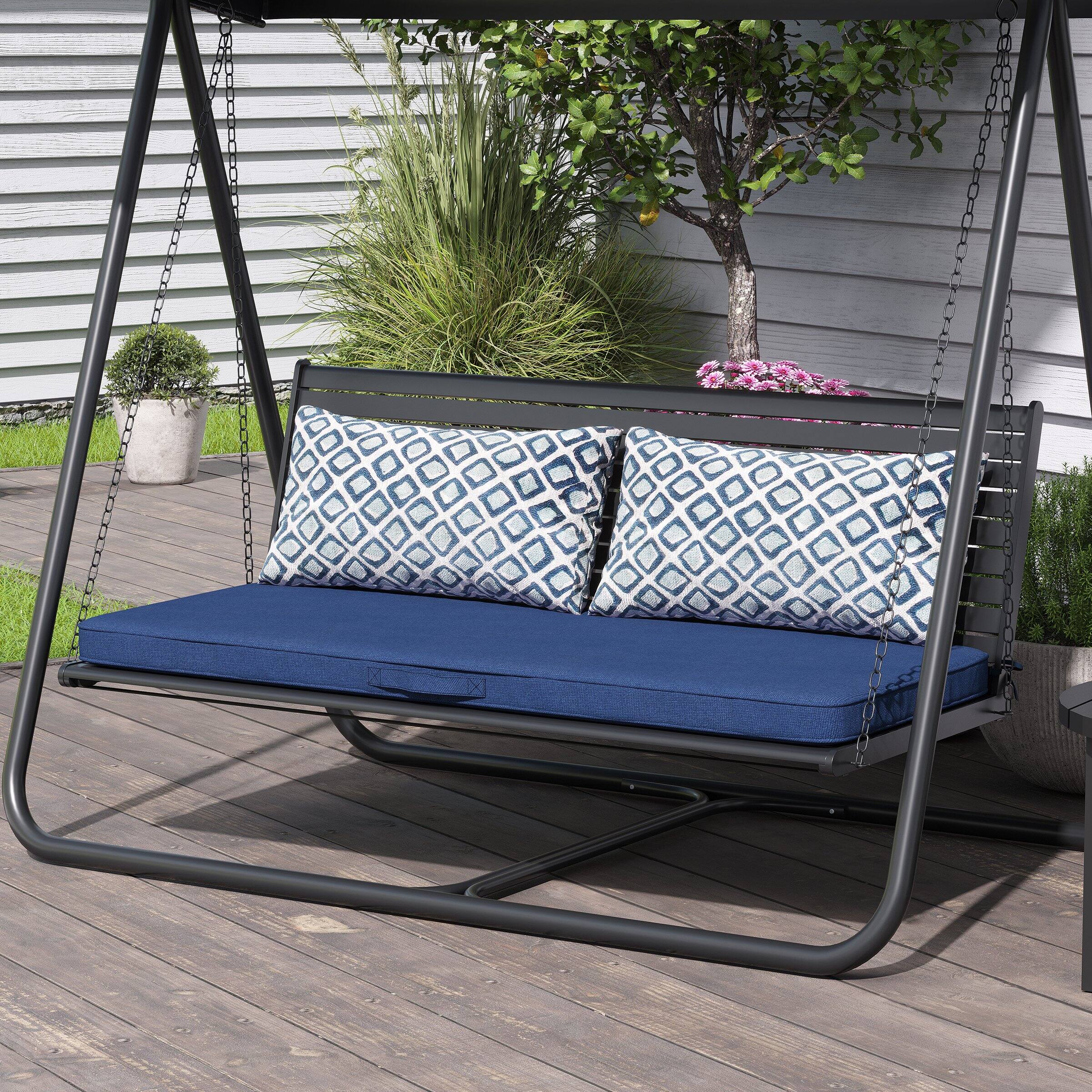 Angle. Crestlive Products - Crestlive Products Outdoor Settee Bench Seat Cushion Patio Swing Cushion Loveseat Cushion - Navy.