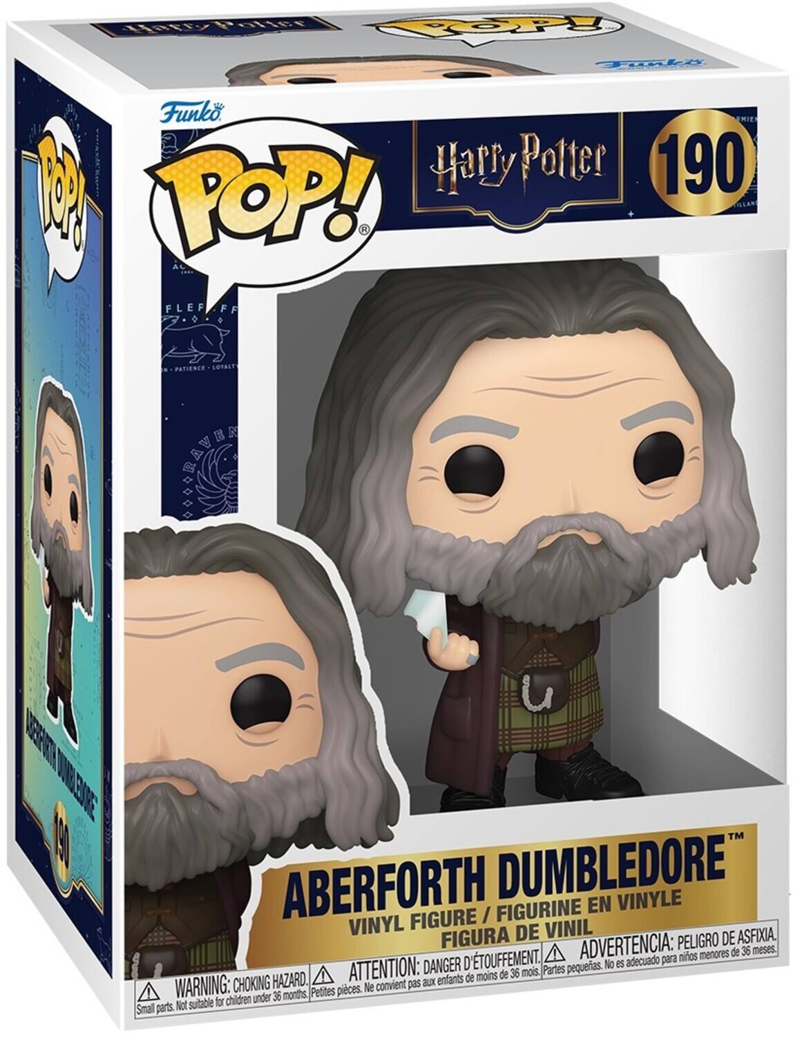Harry Potter 190 POP!  
Aberforth Dumbledore  
Vinyl Figure / Figurine en Vinyle / Figura de Vinil  
Advertencia: Peligro de Asfixia.  
Attention: Danger d'Étouffement.  
Warning: Choking Hazard.  
Not suitable for children under 36 months.  
Pequeñas piezas.  
Petits pièces.  
Ne convient pas aux enfants de moins de 36 mois.