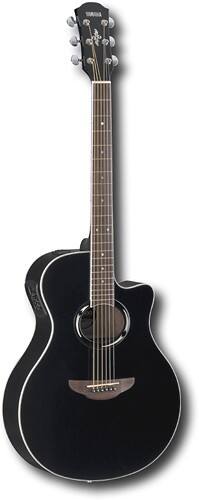 Angle Standard. Yamaha - 6-String Cutaway Full-Size Acoustic/Electric Guitar - Black.