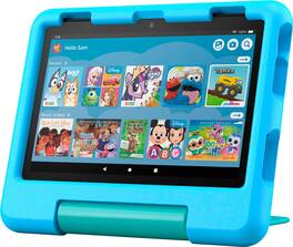 Amazon - Fire HD 8 Kids tablet, ages 3-7 | 3GB memory, 13-hr battery, 32GB, (2024 release) - Blue