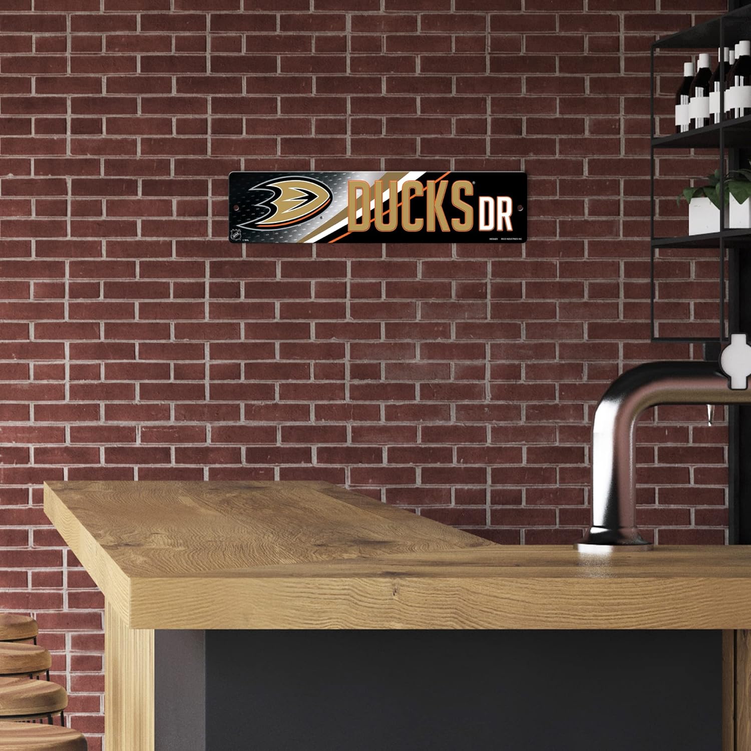 Alt View 3. Rico Industries - Anaheim Ducks NHL 16" Street Sign Fan Wall Decor - Multi.