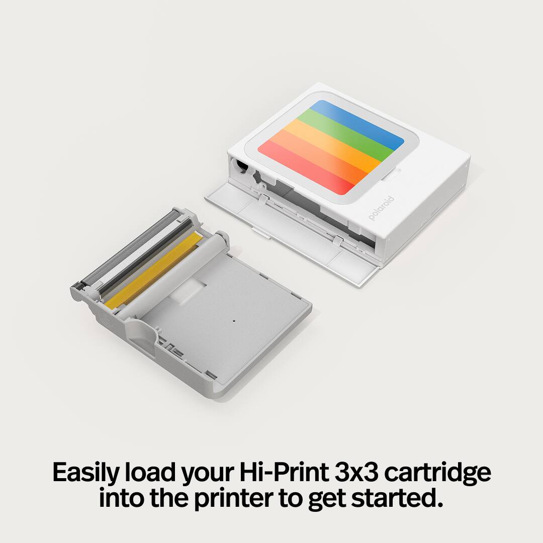 Easily load your Hi-Print 3x3 cartridge into the printer to get started.