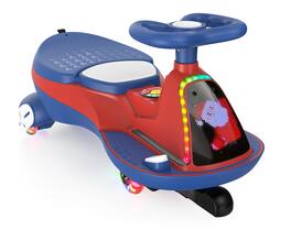 ANPABO - 12V Electric Wiggle Car for Kids, 2 Seater Car, 2x75W Motor, LED Screen, Ride on Toys, 2.8-4.1 Mph, Ages 3-12 - Red