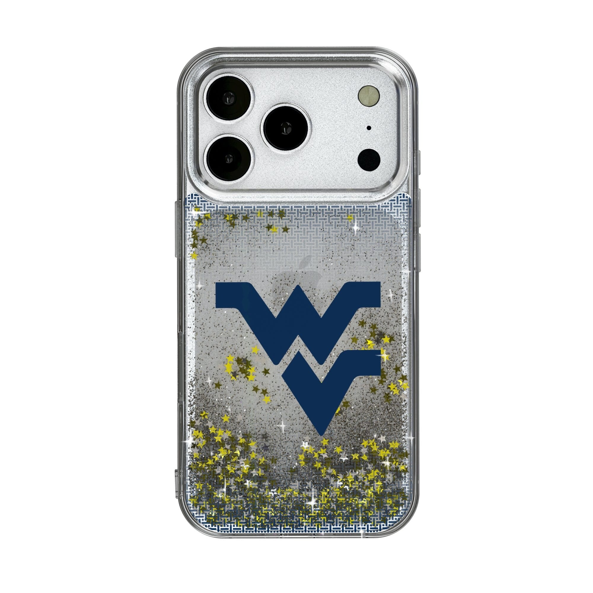 Keyscaper - NCAA - West Virginia Mountaineers Linen Logo iPhone Glitter Case - 14 - Multicolor