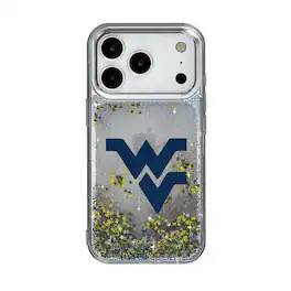 Keyscaper - NCAA - West Virginia Mountaineers Linen Logo iPhone Glitter Case - 14 - Multicolor