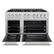 Left. ZLINE - ZLINE 48 in. 6.7 cu. ft. Freestanding Select Double Oven Gas Range w/ 8 Burner Cooktop & White Matte Doors (HGR-WM-48) - Stainless Steel.