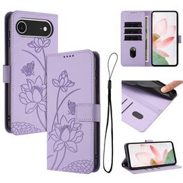 Dteck - Shockproof Wallet Phone Case for Apple iPhone Air with Detachable Wrist Strap, Protective PU Leather Folio Stand Cover - Purple