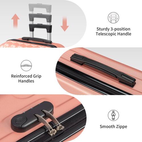 Sturdy 3-position Telescopic Handle  
Reinforced Grip Handles  
Smooth Zipper