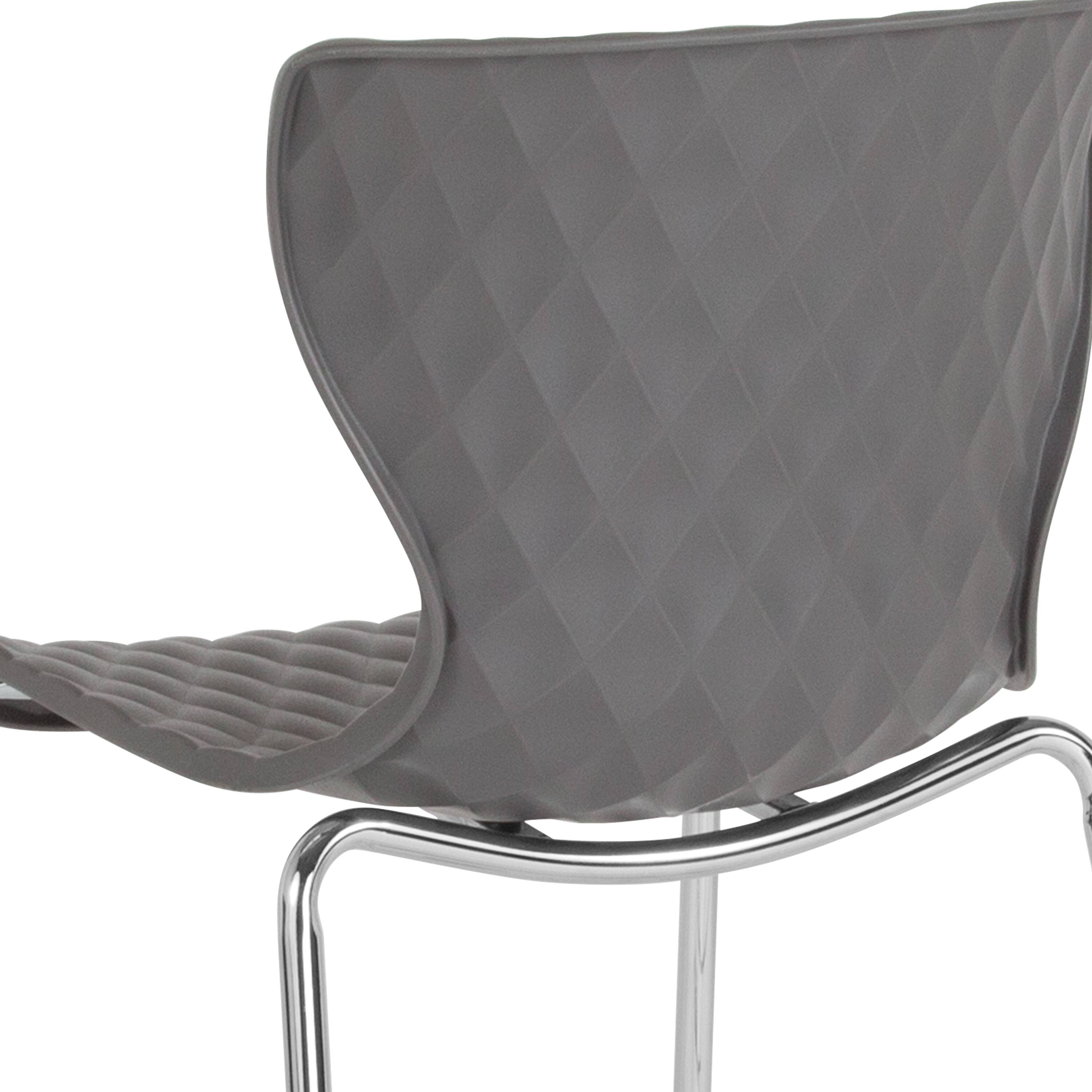 Alt View 10. Emma + Oliver - 4 Pack Contemporary Design Plastic Stack Chair - Gray.
