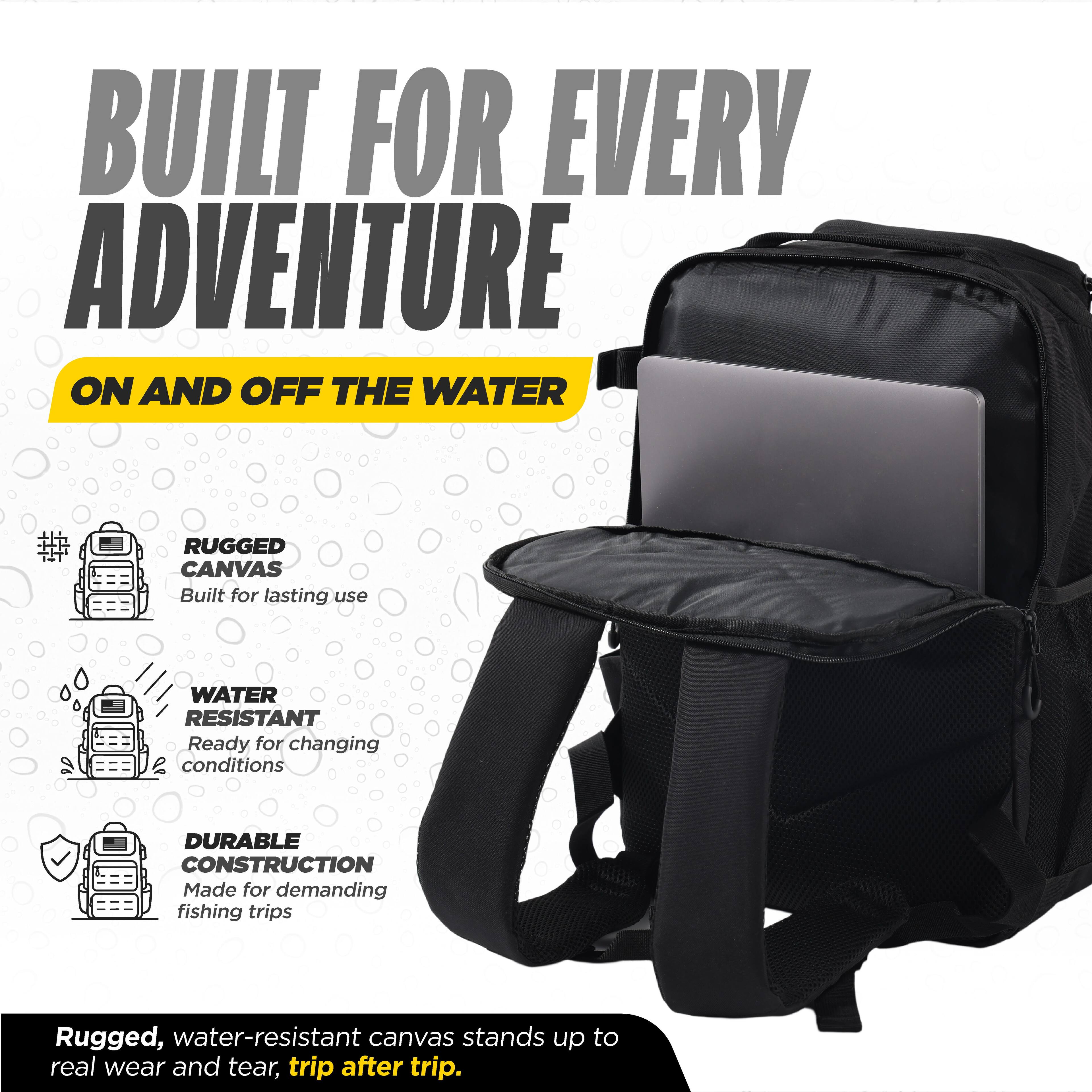 Beyond Braid Beyond Fishing Tackle Backpack, 40L Water Resistant Canvas ...