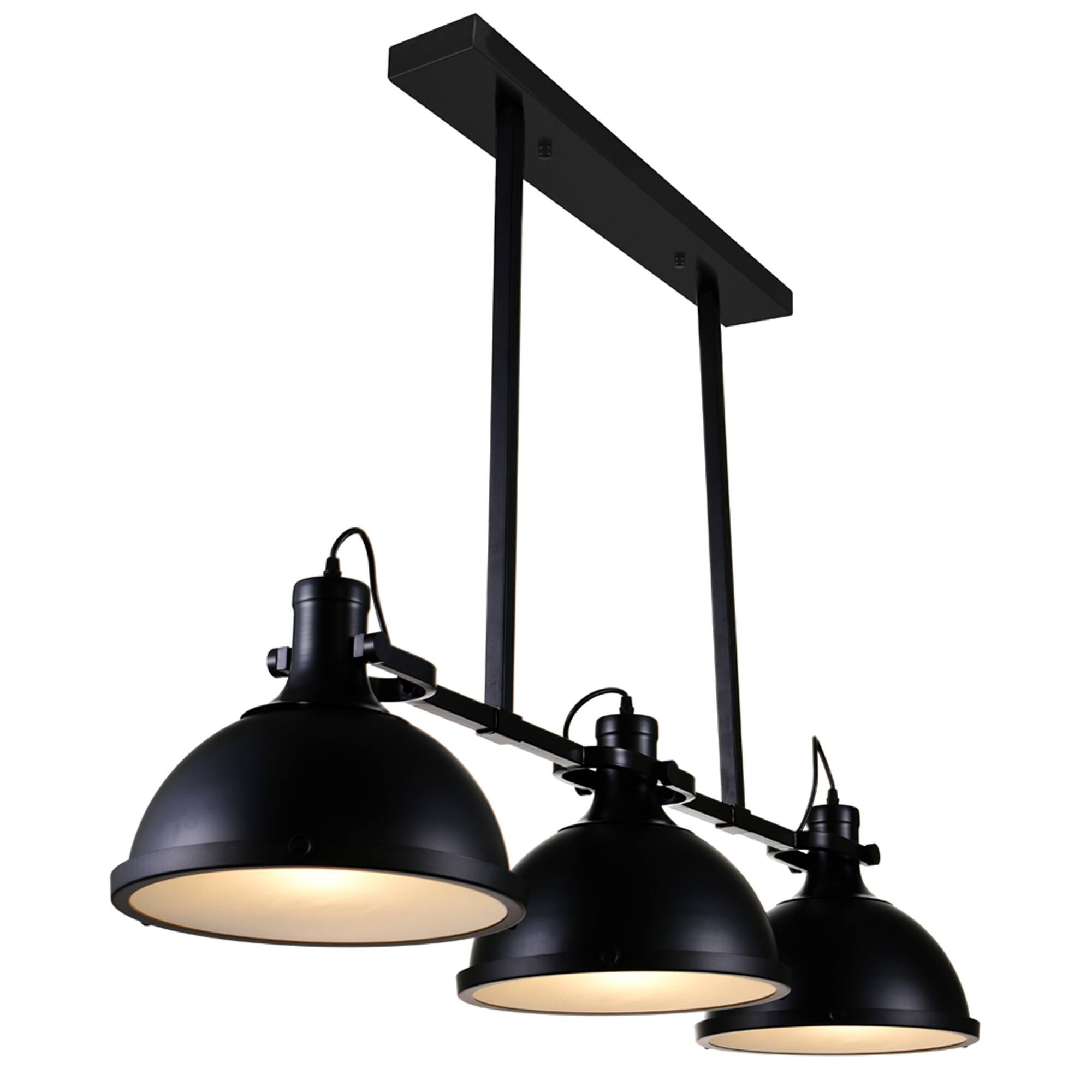 Angle. CWI Lighting - Strum 3 Light Island Chandelier With Black Finish - Black.