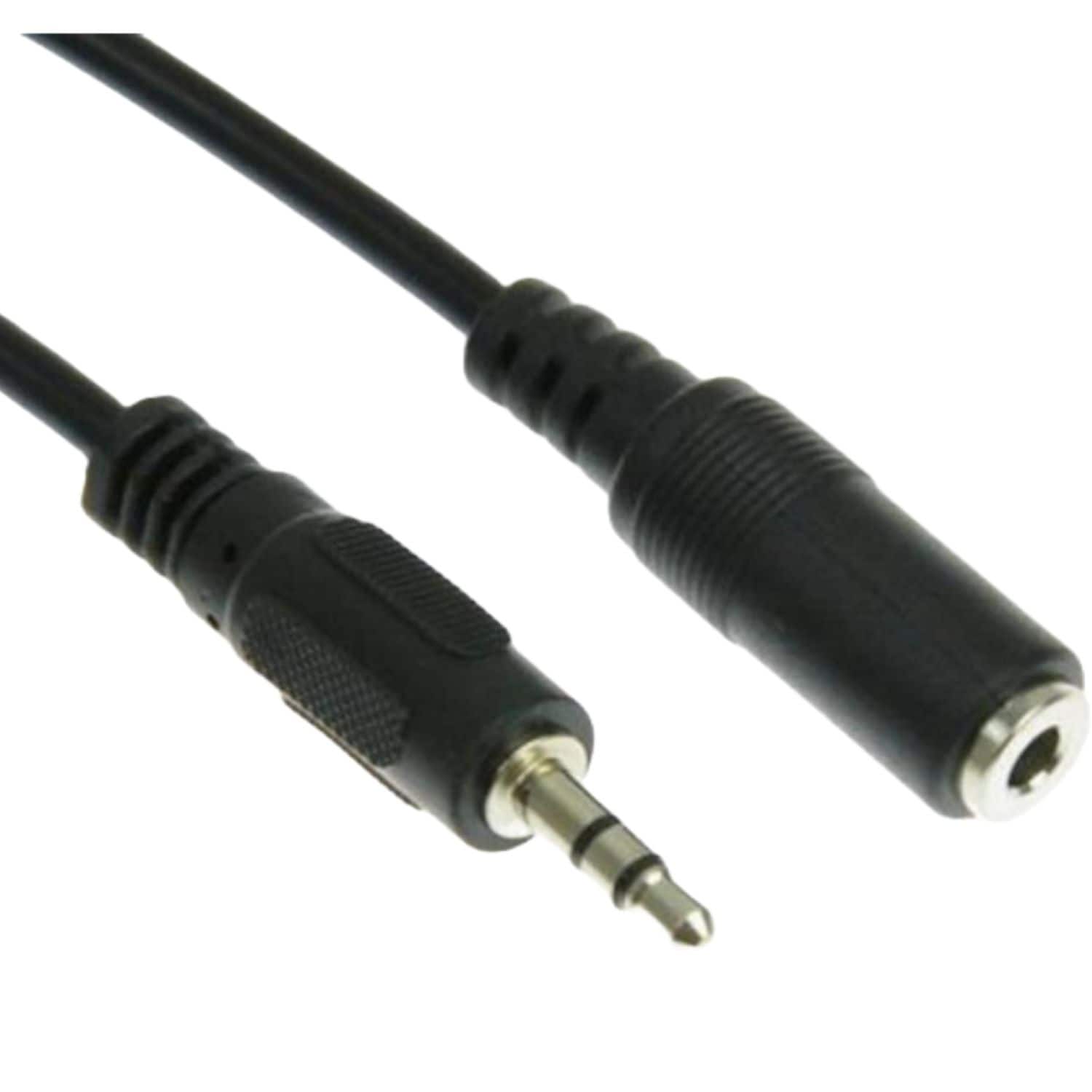 Sanoxy - 6 Feet Audio Stereo 3.5mm Male-to-Female Extension Cable - Black