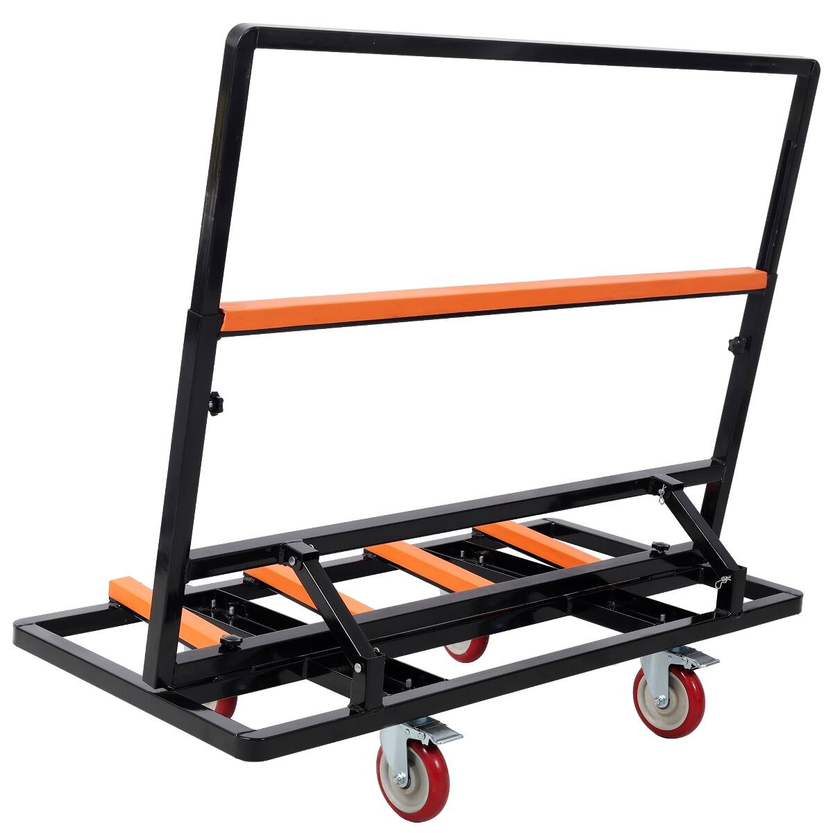 Alt View 1. Ropilly - Ropilly Folding Drywall Cart, 2200 lb Utility Dolly with Swivel Casters, Steel Panel Moving Cart - Black.