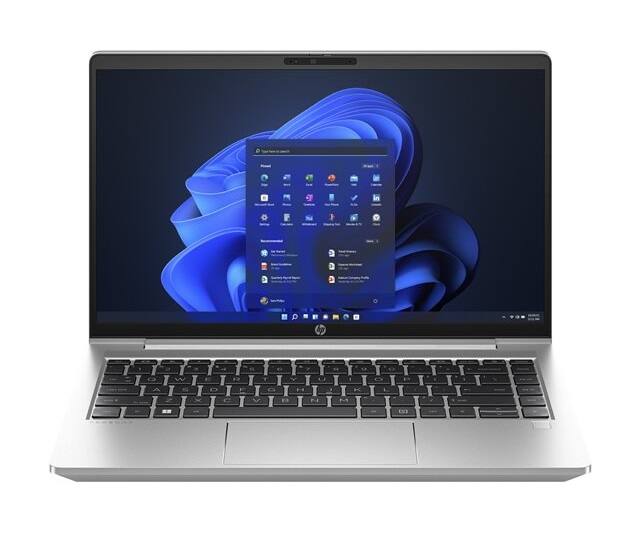 Front. HP - ProBook 445 G10 14” FHD AMD Ryzen 3-7330U 2.3 GHz  up to 4.3 GHz 16GB DDR4-3200 256GB SSD Windows 11 Pro - Silver.