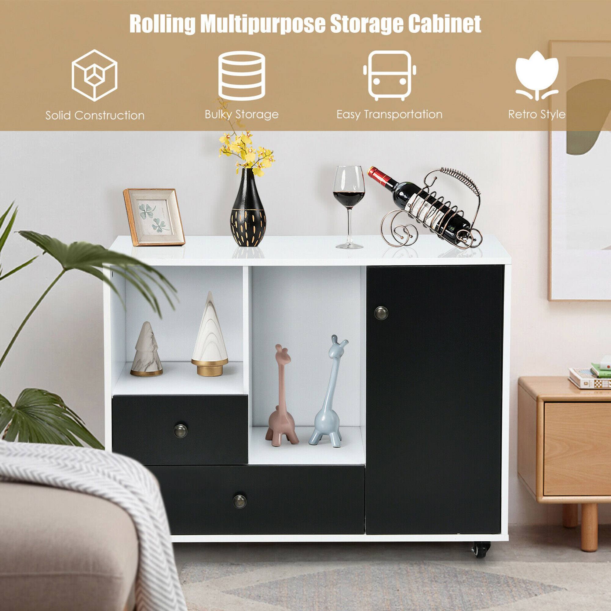 Rolling Multipurpose Storage Cabinet

- Solid Construction
- Bulky Storage
- Easy Transportation
- Retro Style