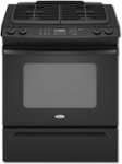 Front Standard. Whirlpool - 30" Self-Cleaning Slide-In Convection Gas Range - Black-on-Black.