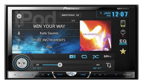 Front Standard. Pioneer - 7" - CD/DVD - Built-In Bluetooth - Apple® iPod®-Ready - In-Dash Receiver.