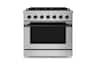 Hauslane - HausPro 36 in. 6 Burners (20,000 BTU) Freestanding Dual Fuel Range - Matte Black