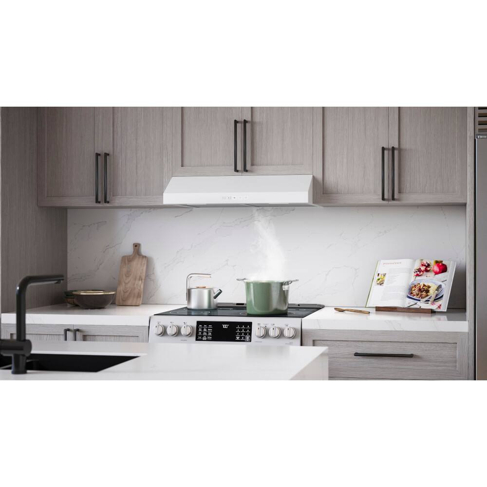 Alt View 13. Broan - Broan-NuTone 30-Inch Under Cabinet Range Hood, ENERGY STAR, 350 Max Blower CFM - White.