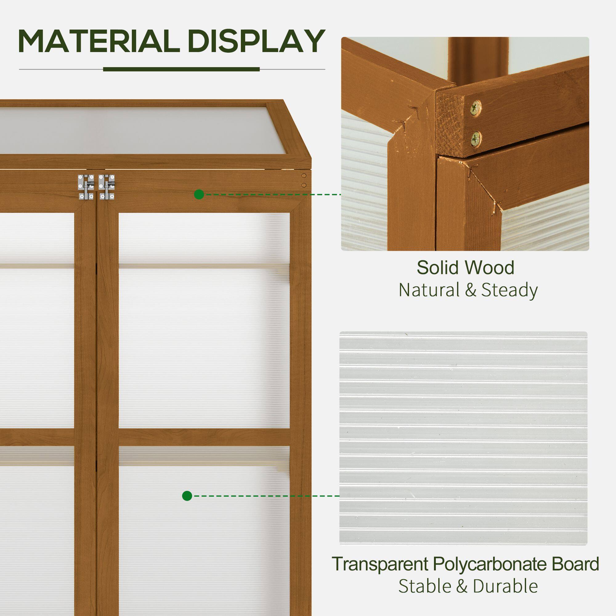MATERIAL DISPLAY
Solid Wood Natural & Steady
Transparent Polycarbonate Board Stable & Durable