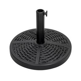 Nuu Garden - Outdoor 26 lb. Round Patio Umbrella Base, Polyethylene and Concrete - Black