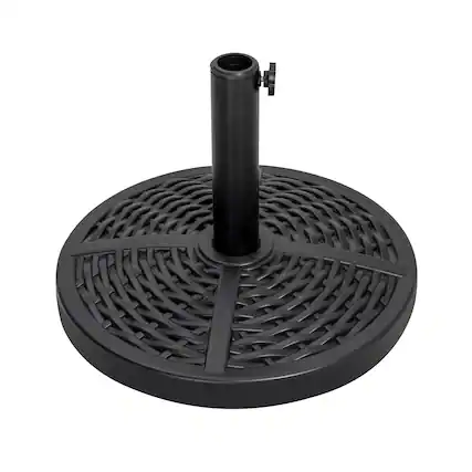 Front. Nuu Garden - Outdoor 26 lb. Round Black Patio Umbrella Base, Polyethylene and Concrete - Black.