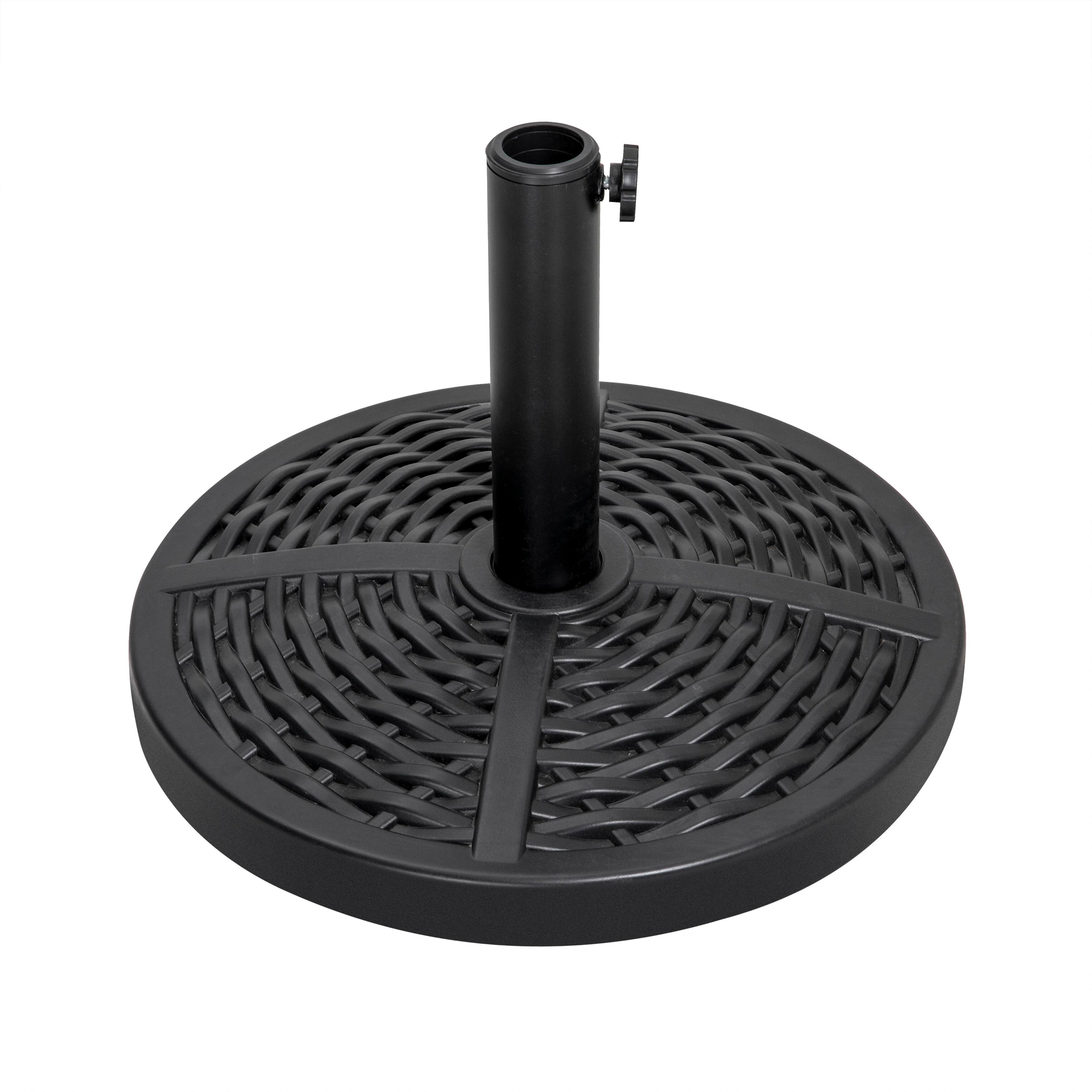 Front. Nuu Garden - Outdoor 26 lb. Round Black Patio Umbrella Base, Polyethylene and Concrete - Black.