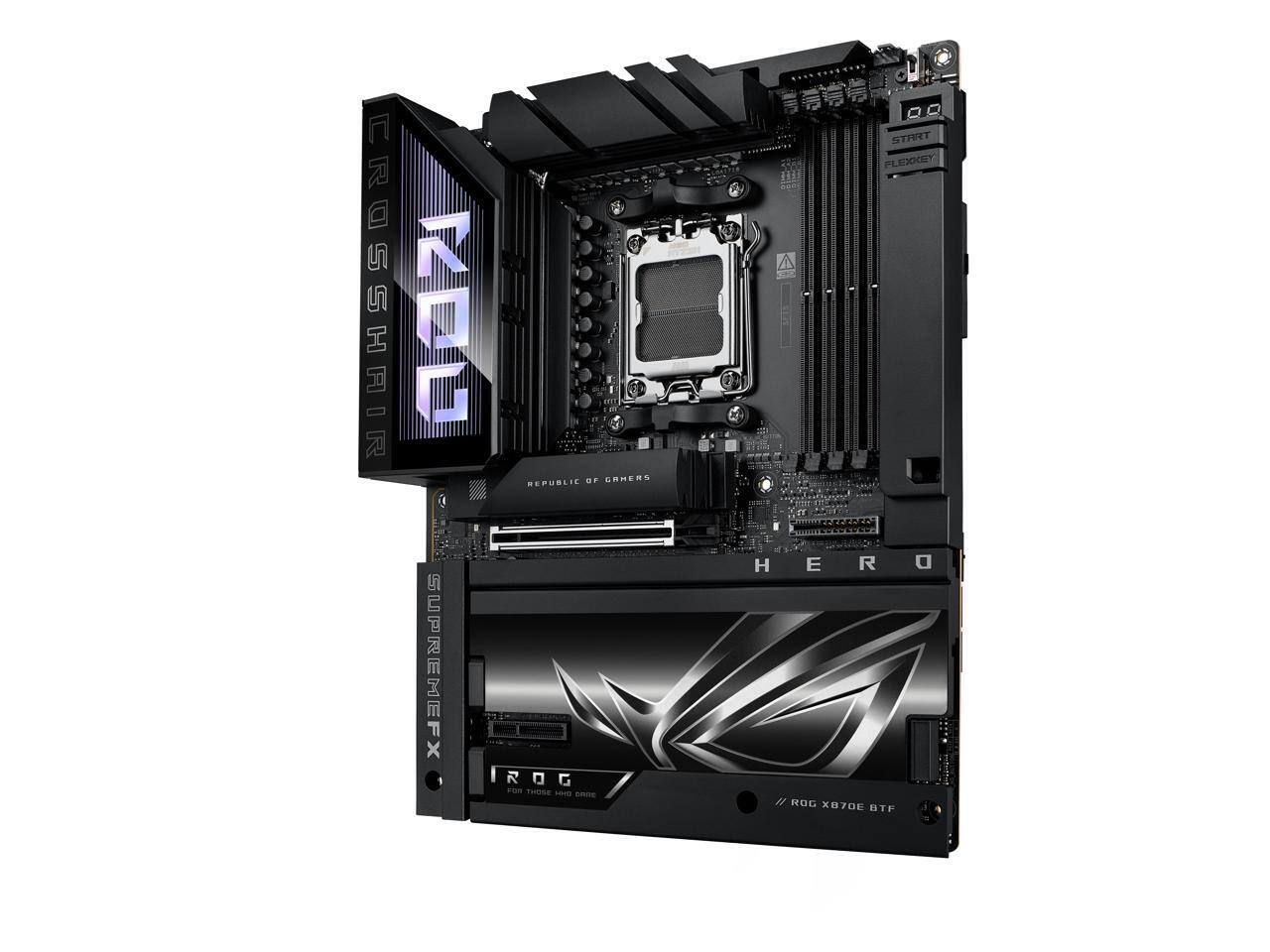 CROSSHAIR  
AO REPUBLIC OF GAMERS  
SUPREMEFX  
ROG  
G FROST STREET  
PLEXKEY  
HERO  
"1 ROG X870E BTF