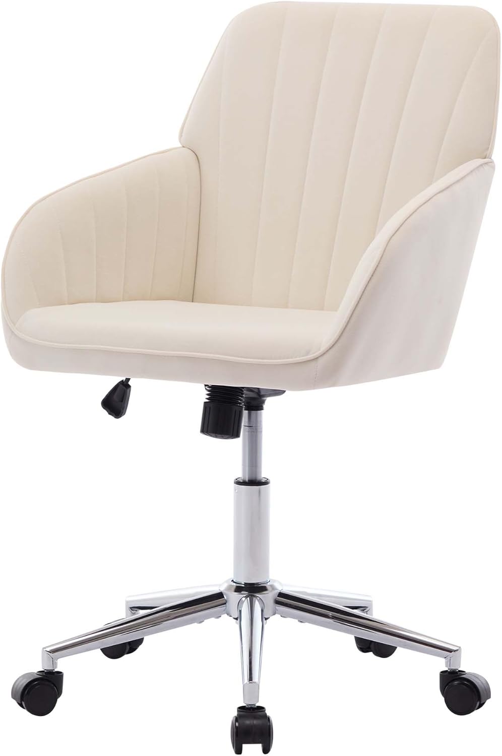 Alt View 4. Trinkets Crazed - 24.6" Velvet Office Chair, Ergonomic Swivel Desk Chair with Memory Foam Seat - Adjustable Height Computer Chair - beige.